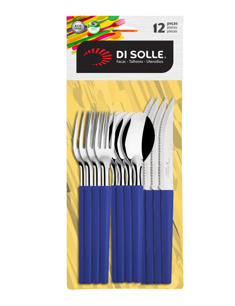 JUEGO 12 PIEZAS ACERO INOX MANGO AZUL MILLENIUM DI SOLLE JUEGO 12 PIEZAS ACERO INOX MANGO AZUL MILLENIUM DI SOLLE