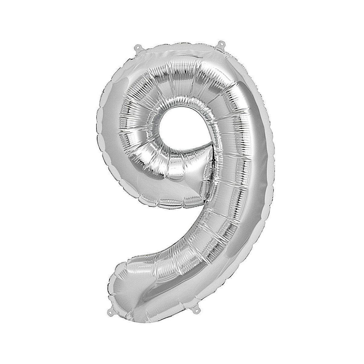 Globo números de alumino 40 cm - 9 Plata 