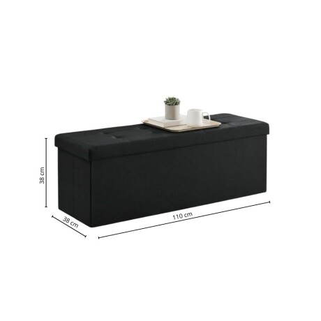 Puff Baul Texas Lino Negro