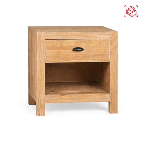 MESA DE LUZ 1 CUERPO MADERA NATURAL-BEIGE MONTAUK