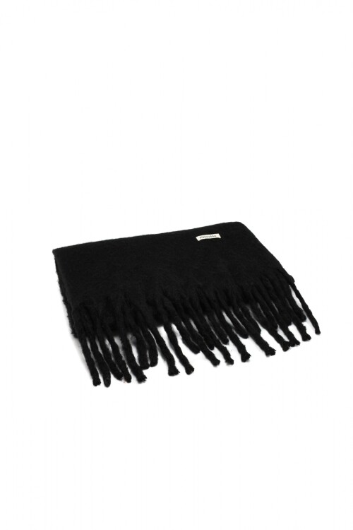Bufanda Flecos Lisa Negro