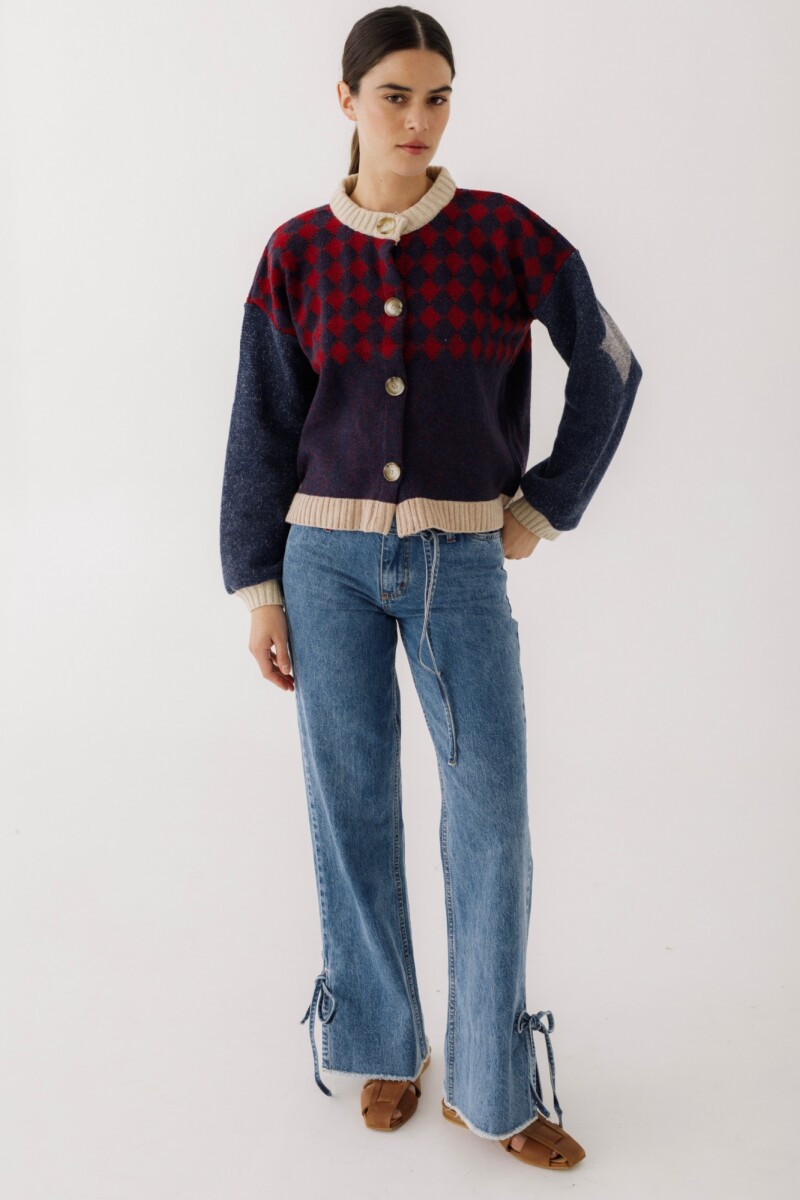 CARDIGAN ROMBOS Azul