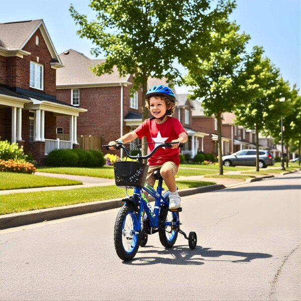 Bicicleta Infantil Sport Rod 12 Canasto Rueditas Guardabarros Azul 1