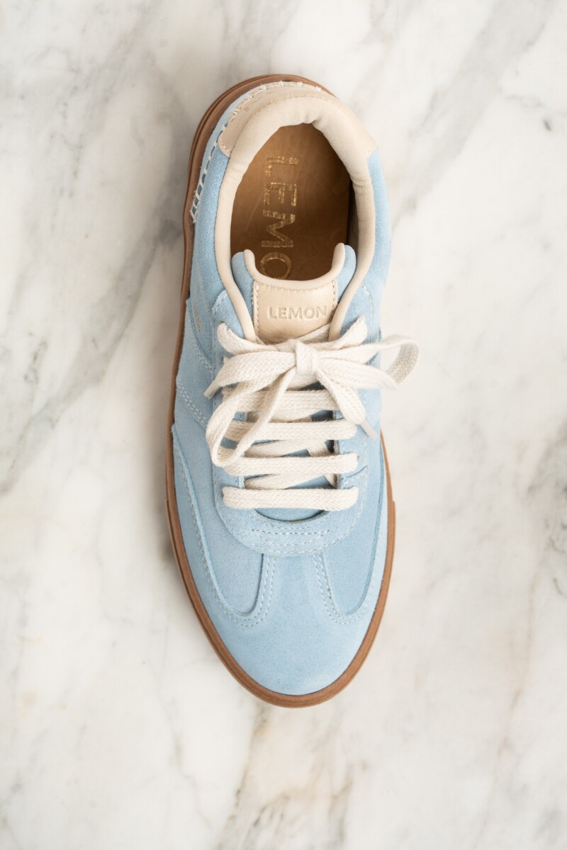 Zapatilla Gamuza Celeste