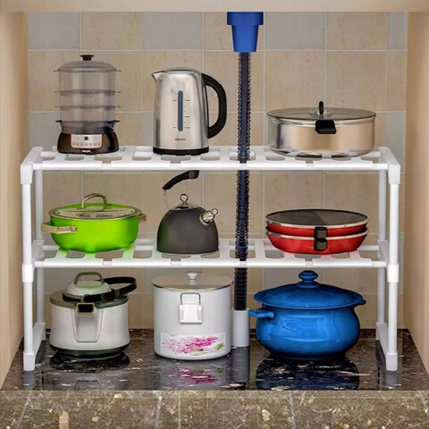 Estante Organizador Bajo Mesada Alacena Cocina 2 Niveles Imback Color Blanco Estante Organizador Bajo Mesada Alacena Cocina 2 Niveles Imback Color Blanco