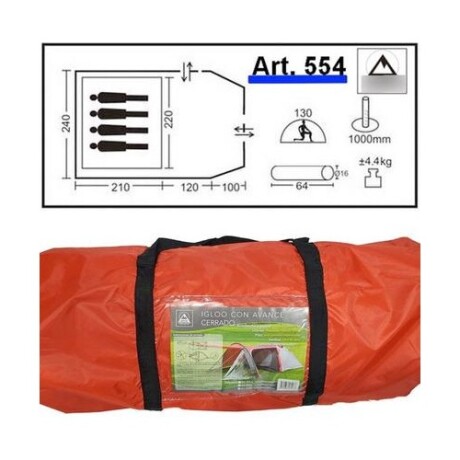 Carpa Igloo Arye con Avance Cerrado 4/5 Personas Carpa Igloo Arye con Avance Cerrado 4/5 Personas