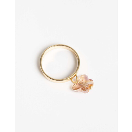 Anillo De Metal Con Charm Mariposa Dorado