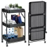 Carro Organizador 3 Estantes Con Ruedas Multiuso Plegable Color Variante Negro