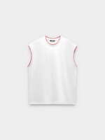 Camiseta Con Bordes Marcados 100% Algodón blanco