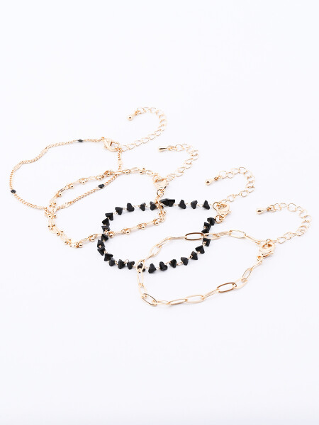 SET BRAZALETE PLATEADO