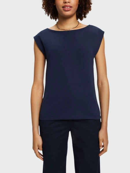 Blusa con escote drapeado, Theory Azul