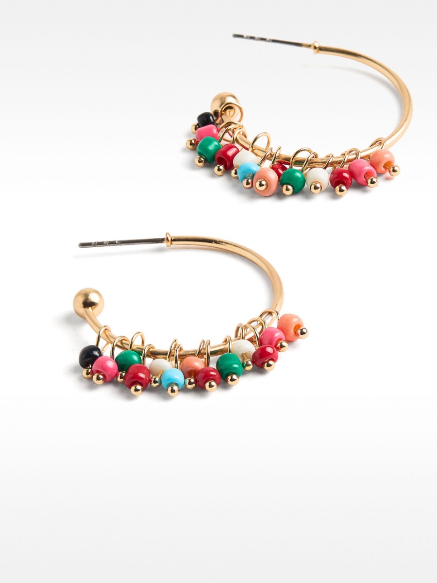 Aros Abiertos Con Abalorios multicolor