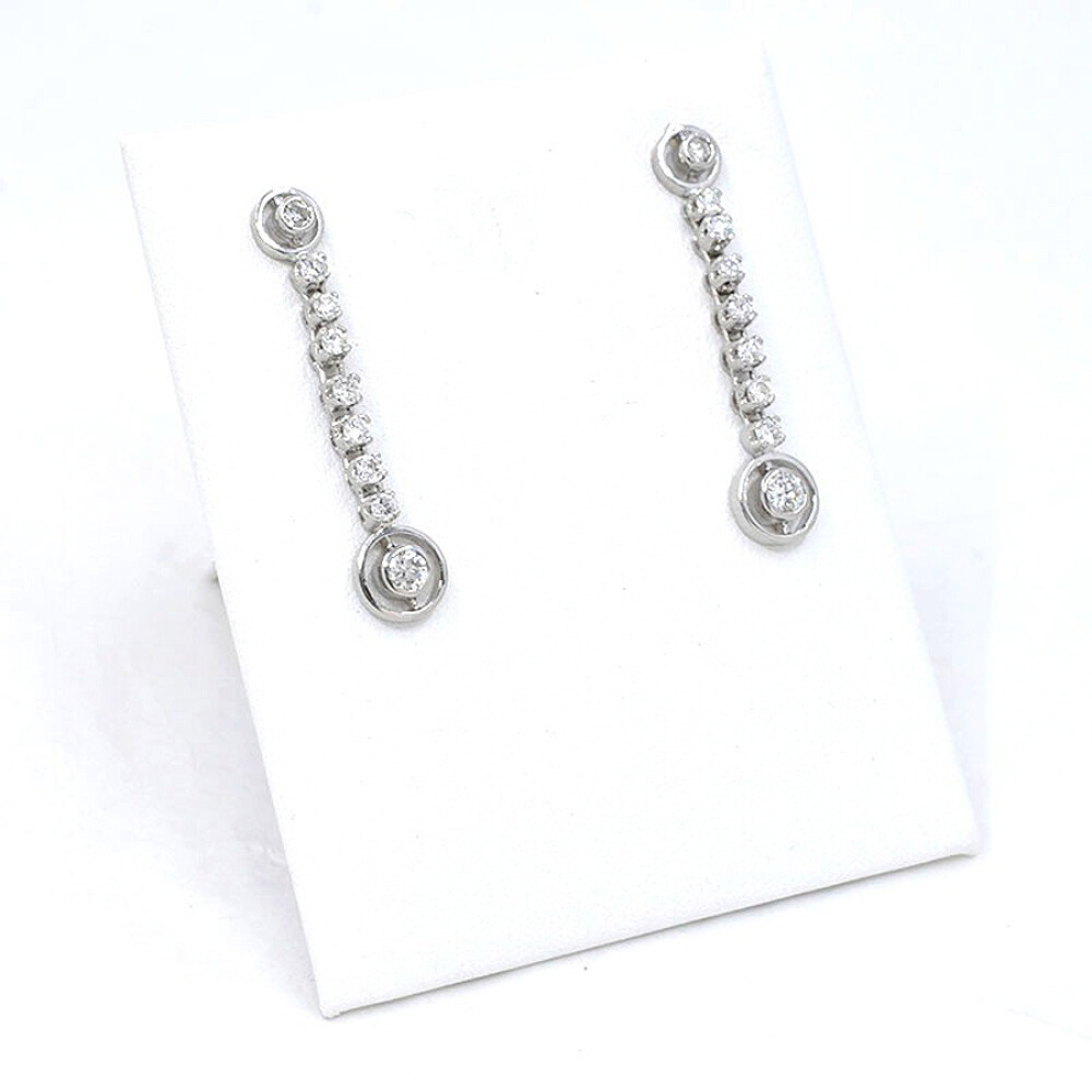 Caravanas En Oro 18K Blanco Y Brillantes Caravanas En Oro 18K Blanco Y Brillantes