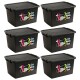 Set x6 Caja organizadora 10lts NEGRO
