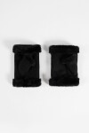 Mitones de suede con pelo negro