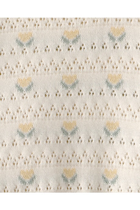 Set dos piezas de algodón orgánico, short y remera, tono miel, diseño floral Sin color