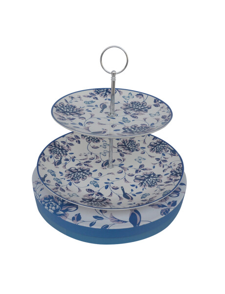 PLATO REDONDO 2 NIV D26.7 Y 20CM FLOWER BIRD BLUE PLATO REDONDO 2 NIV D26.7 Y 20CM FLOWER BIRD BLUE