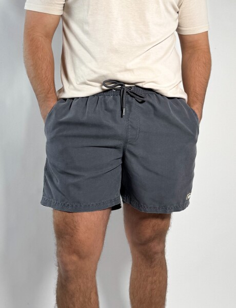 Short de baño liso Acid Wash Avici Gris
