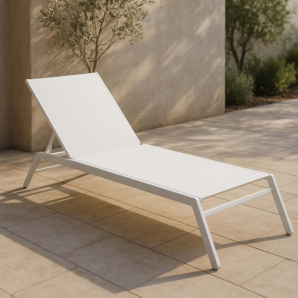 REPOSERA ALUMINIO-Y-TEXTILINA BLANCO SAONA