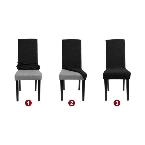 Funda Cubre Sillas Universal Comedor Elastizada Lavable X6 Color Variante Blanco