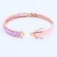Pulsera oro 18k con corindones rosa y brillantes. Pulsera oro 18k con corindones rosa y brillantes.