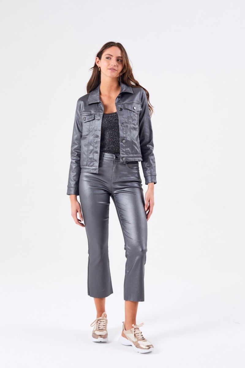 Waxed Crop Flare Plata