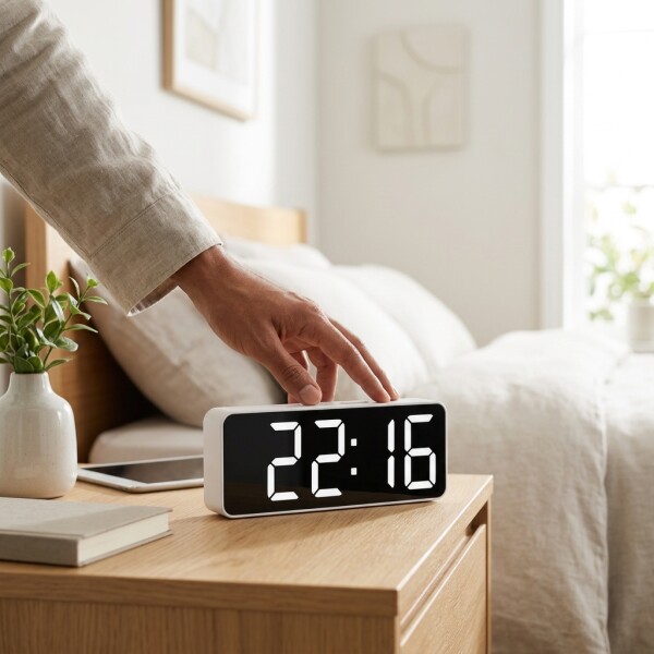 Reloj Digital Led A Pilas o USB Con Calendario y temperatura Blanco