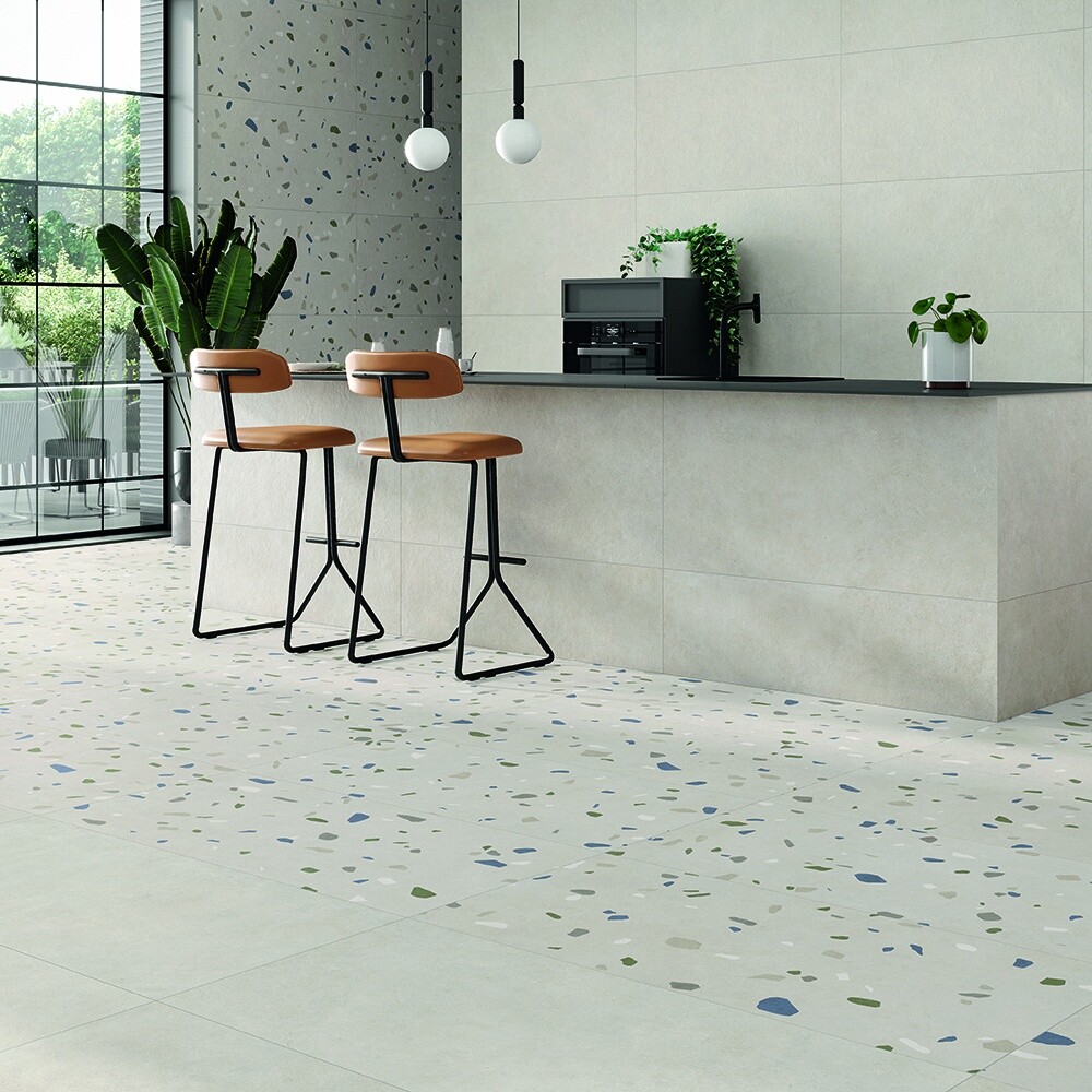 PORCELANATO RECTIFICADO PURSUE TERRAZO PEARL "A" 60X120 CM Porcelanato Rectificado Pursue Terrazo Pearl "a" 60x120 Cm