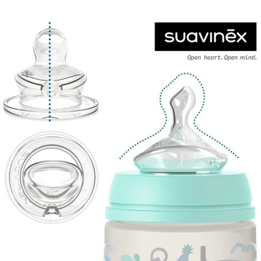 Set Tetina Anatómica Suavinex Talle 0 a 6 M Flujo S