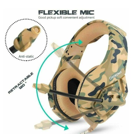 Auricular Gamer Onikuma K1B Camuflaje AMARILLO