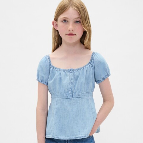 SS HNLY DNM TOP - LT LIGHT WASH