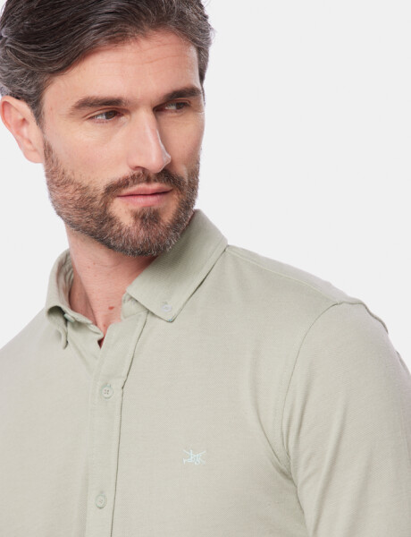 CAMISA LISA EN PIQUE Menta