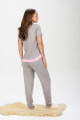 PIYAMA ESTAMPADO GRIS CON ROSA