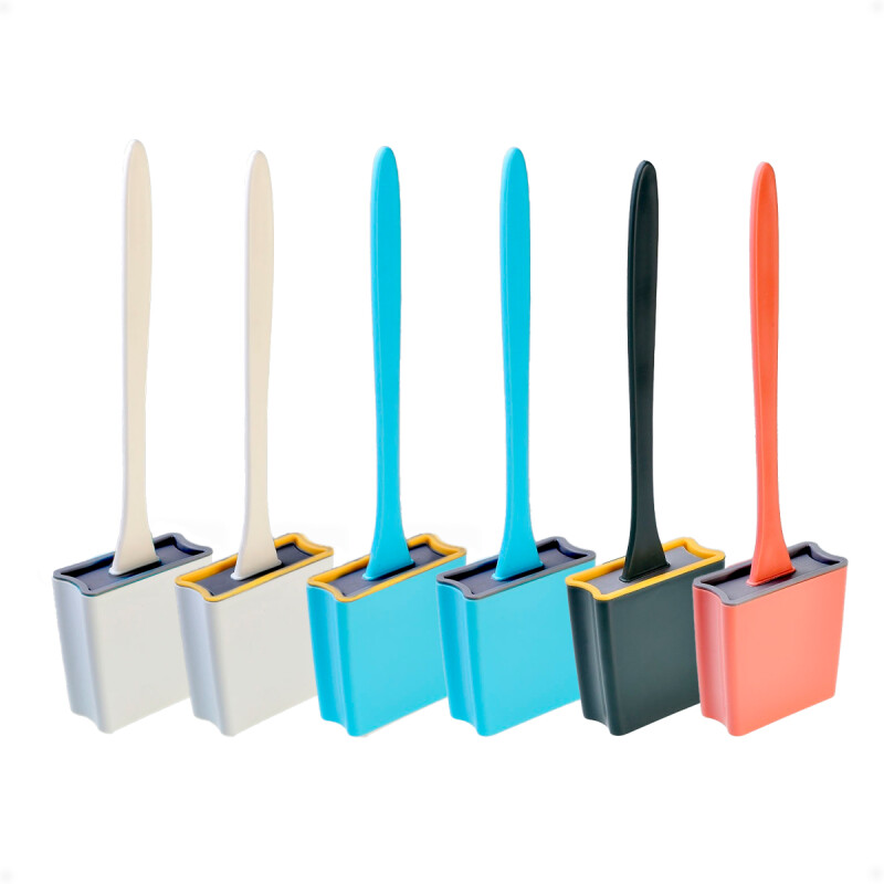 Cepillo Escobilla de Baño Con Cerdas de Silicona para Limpieza de Inodoro Water Blanco