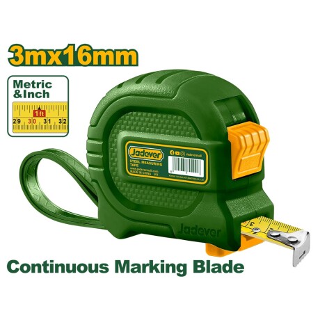 Cinta métrica 3mx16mm jadever JDMT4310 Cinta métrica 3mx16mm jadever JDMT4310