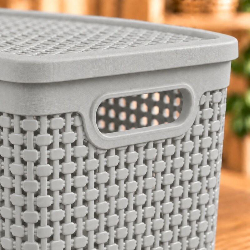 Caja simil ratán 25 lts CAPPUCCINO