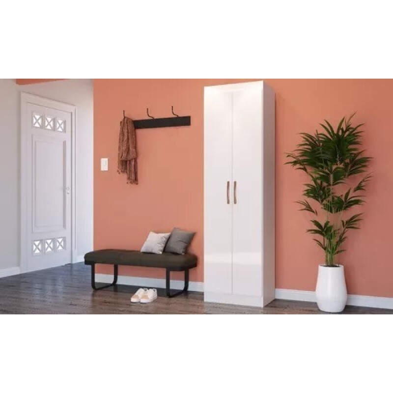 Armario Ropero Placard Multiuso 2 Puertas Cocina Baño Color Blanco Mundo Muebles Blanco