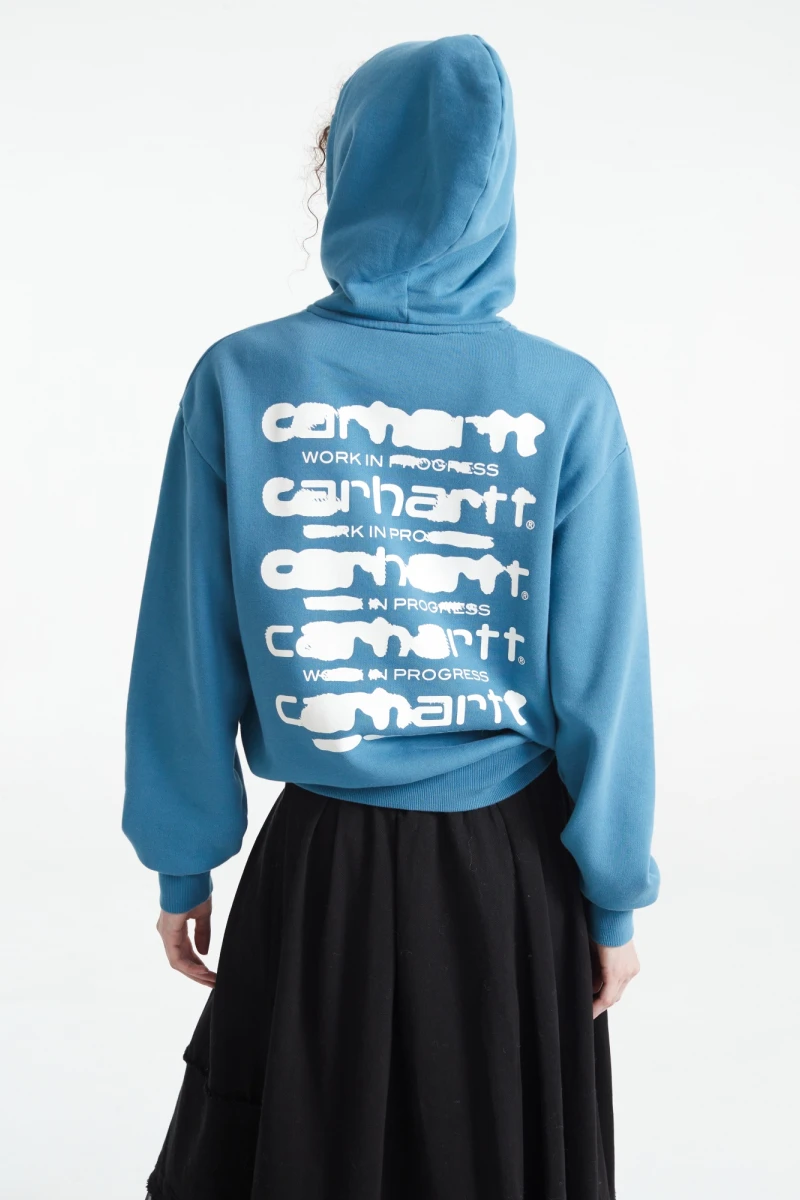 W' Hooded Ink Bleed Sweat Azul