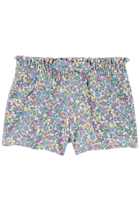 Short de algodón diseño floral Sin color