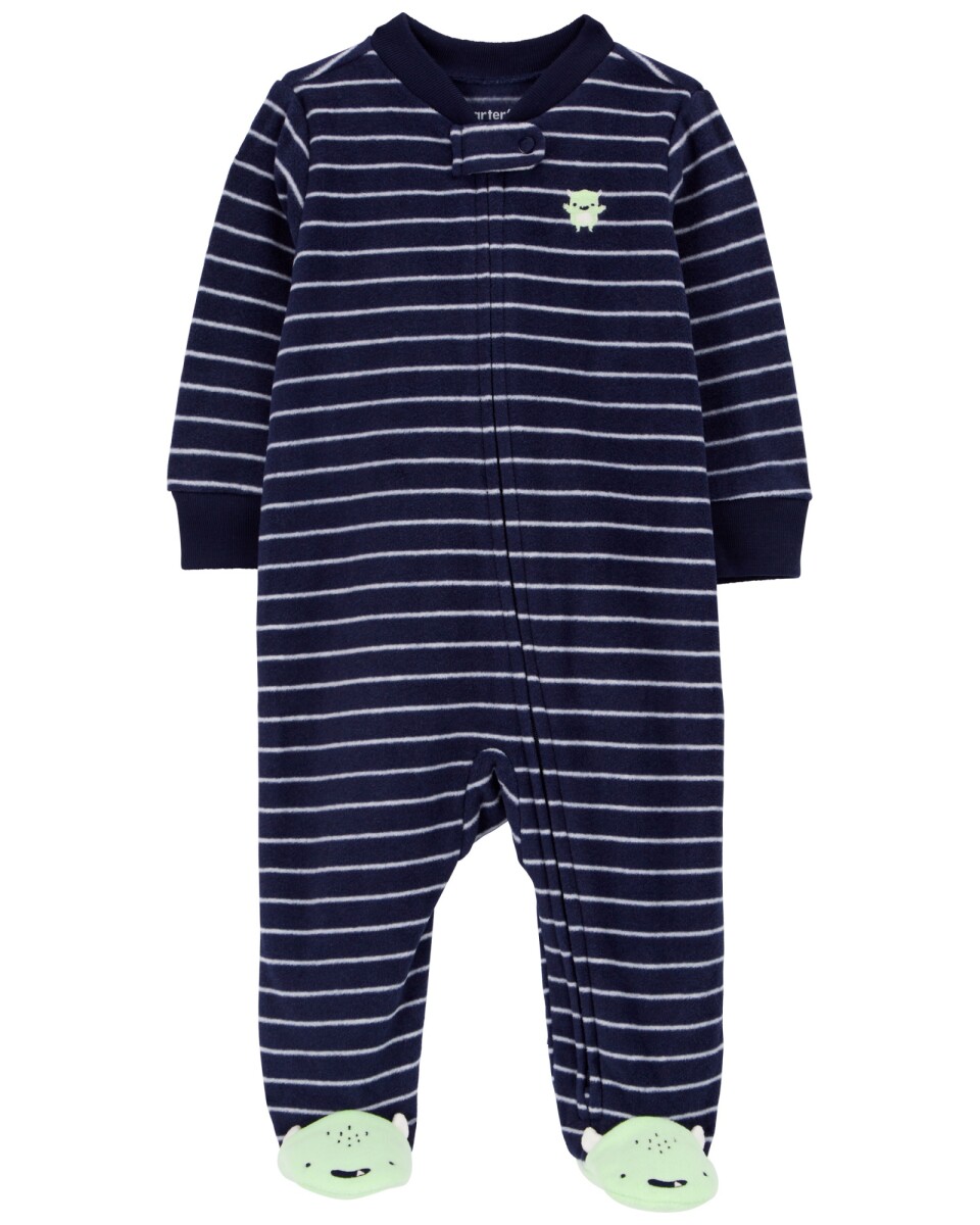 Pijama 1 pieza de micropolar, con pie, diseño monstruo 