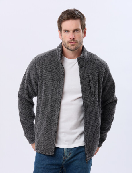 CAMPERA POLAR TEXTURADO GRUESO Gris