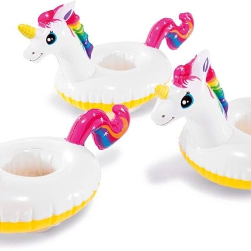INTEX SET 3 PORTAVASOS FLOTANTES UNICORNIO 41 X 20 CMS Intex Set 3 Portavasos Flotantes Unicornio 41 X 20 Cms