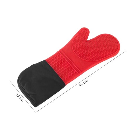 Manopla Larga Guante Silicona Agarre Antideslizante Cocina Rojo