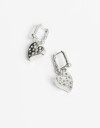 Aros Colgantes Cortos Strass Aros Colgantes Corazón Strass - Plateado Rodio