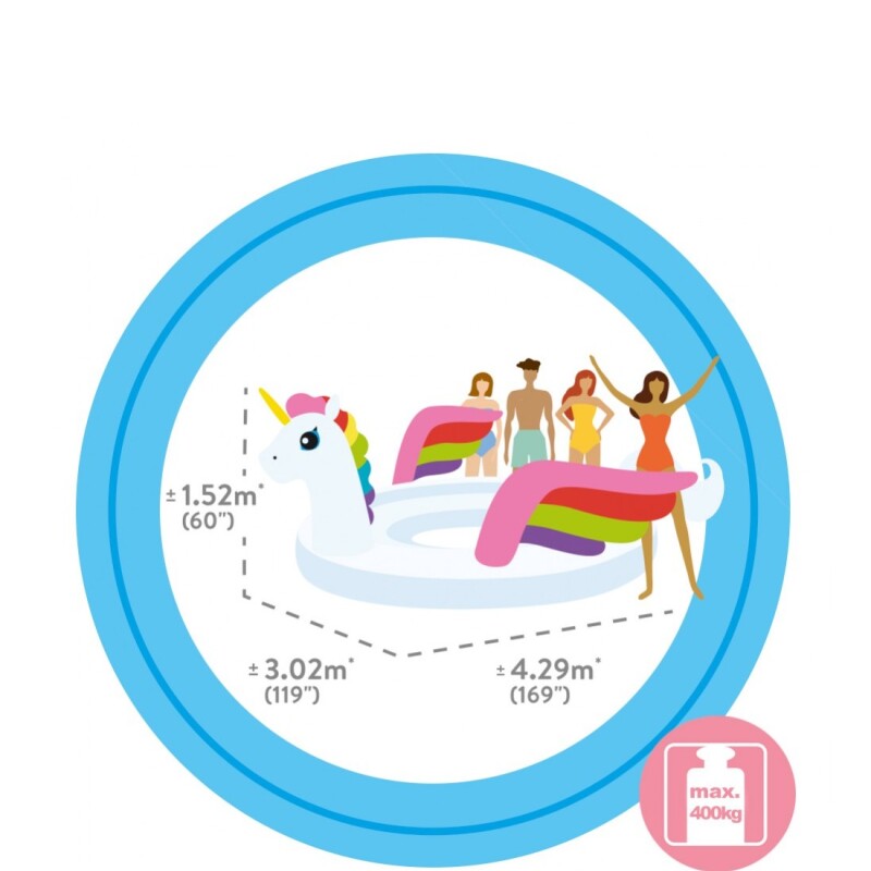 INTEX MEGA FIESTA FLOTANTE UNICORNIO PARA 4 PERSONAS 429 X 302 X 152 CMS Intex Mega Fiesta Flotante Unicornio Para 4 Personas 429 X 302 X 152 Cms