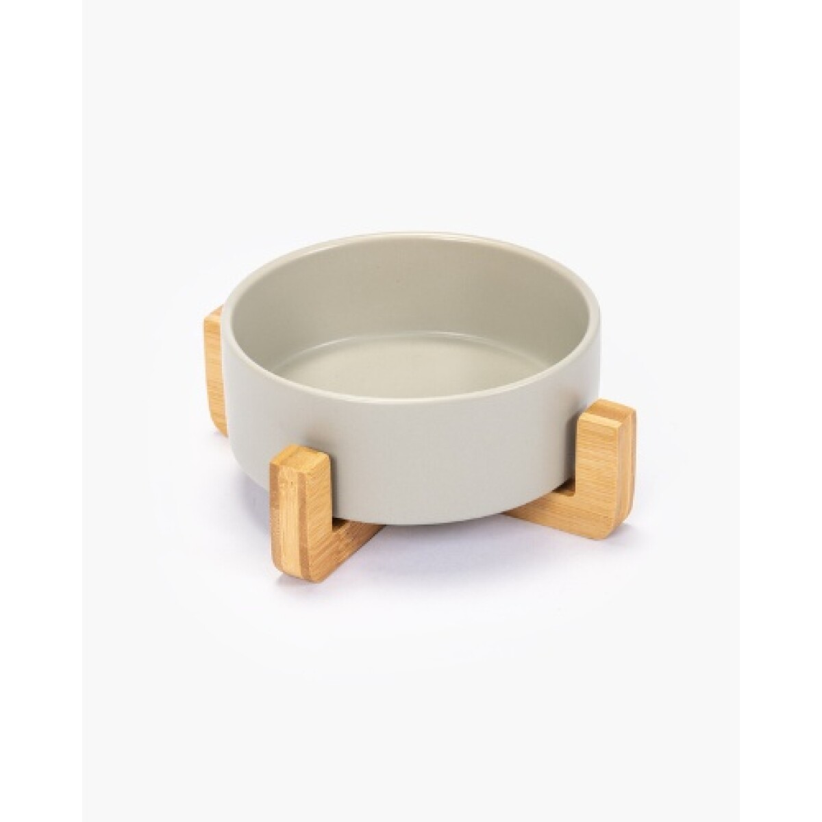 Comedero cerámica y bambú 16*16cm, Gris - Comedero Cerámica Y Bambú 16*16cm, Gris 