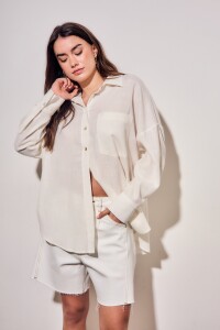 Camisa Lino Nácar