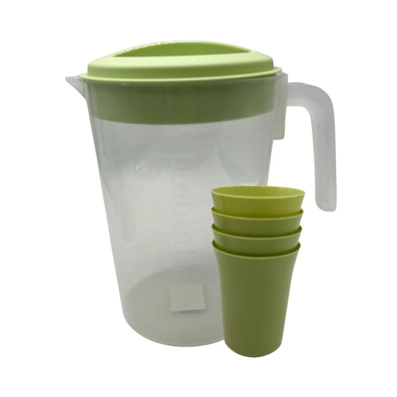 JARRA CON VASOS DE PLÁSTICO SET x5 JARRA CON VASOS DE PLÁSTICO SET x5