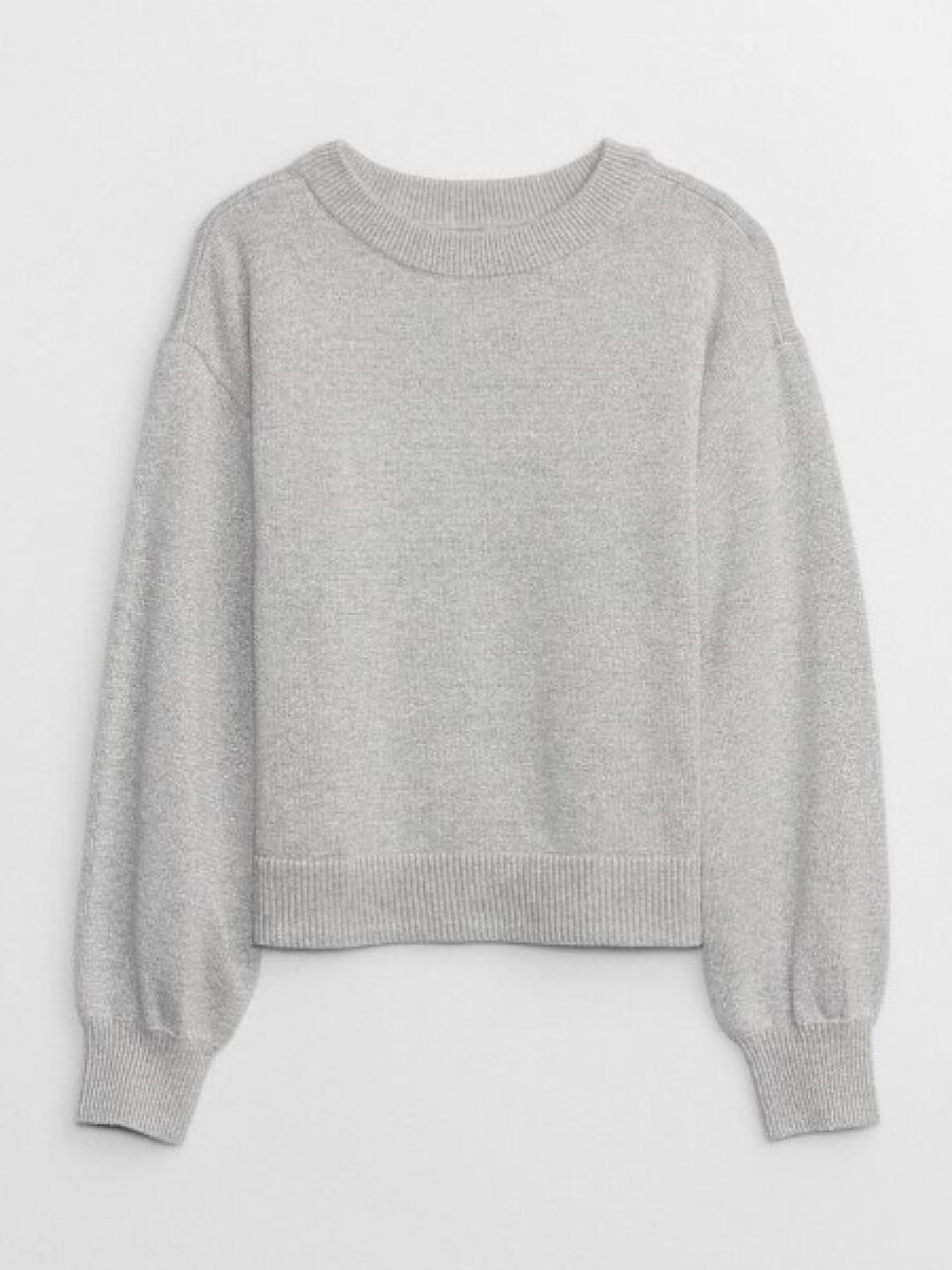 Sweater Shine Niña - Silver Metallic 