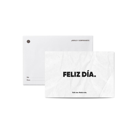 Tarjeta minimal con sobre "Feliz dia" Sc